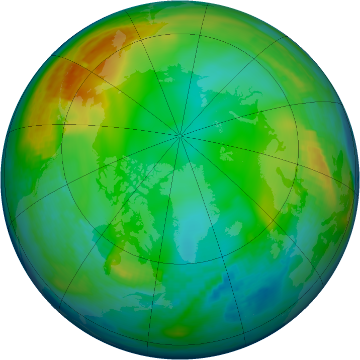 Arctic ozone map for 23 December 1991